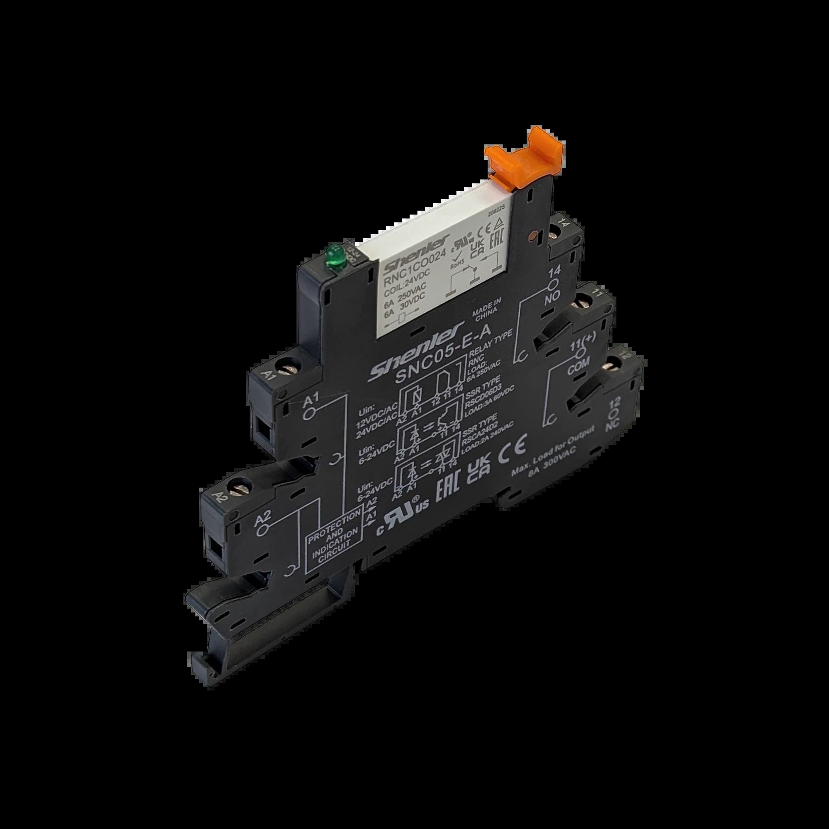 RNC1CO024+SNC05-E-A_Реле с колодкой, винтовой зажим, 1CO, 6A, питание 24В AC/DC, светодиодный индикатор, ширина 6.2 мм RNC1CO024+SNC05-E-A_Реле с колодкой, винтовой зажим, 1CO, 6A, питание 24В AC/DC, светодиодный индикатор, ширина 6.2 мм