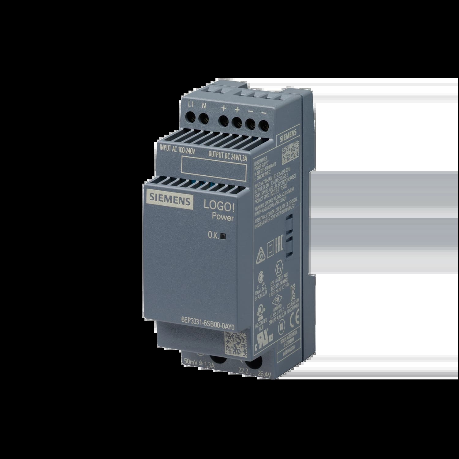 6EP3331-6SB00-0AY0_Блок питания LOGO!Power 1AC/24VDC/1.3A 6EP3331-6SB00-0AY0_Блок питания LOGO!Power 1AC/24VDC/1.3A