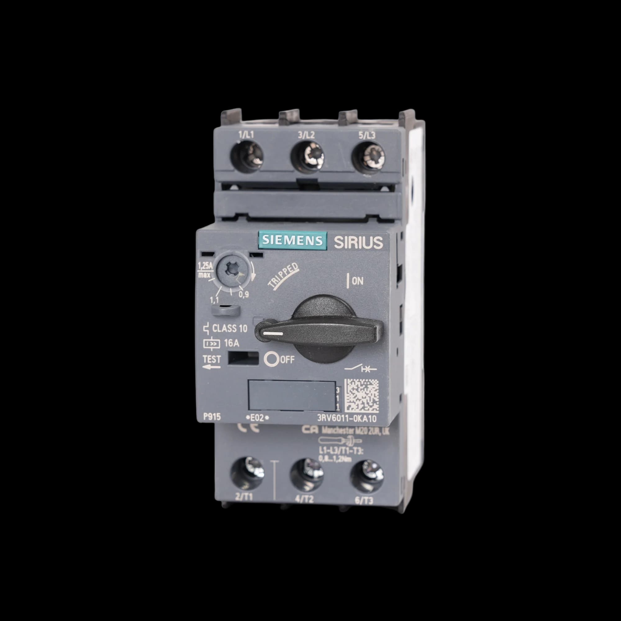 3RV6011-0KA10_Мотор-автомат 0.9...1.25А, 100кА 3RV6011-0KA10_Мотор-автомат 0.9...1.25А, 100кА