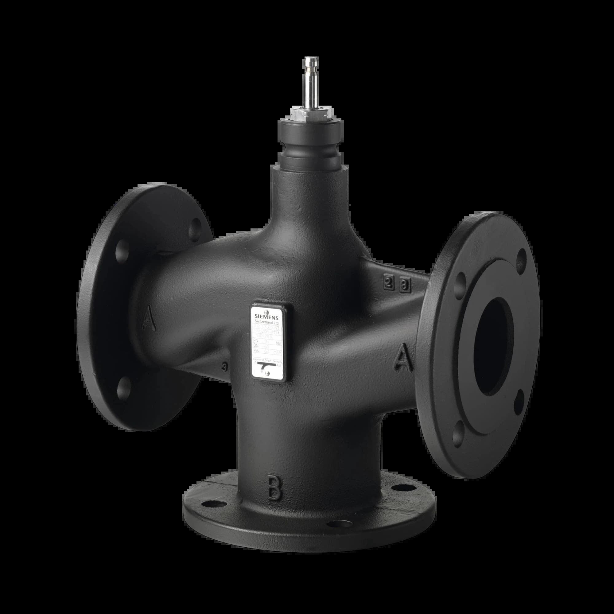 VXF43.65-50_Трёхходовой седельный клапан Acvatix фланцевый PN16, DN65, kvs 50 м³/ч_1