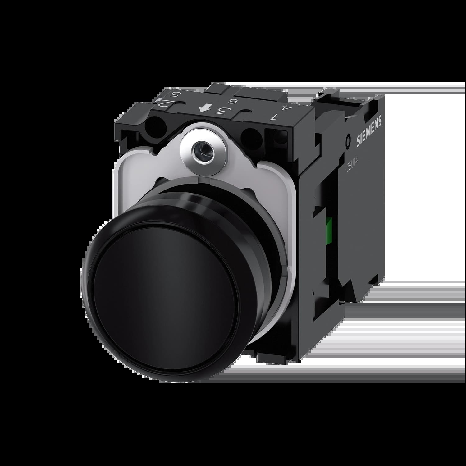 3SU1100-0AB10-1BA0_Кнопка без подсветки, черная, без фиксации, 1НО