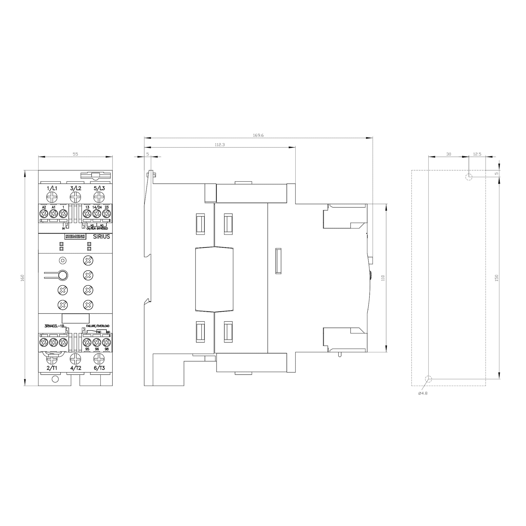 3RW4036-1BB14_Устройство плавного пуска SIRIUS 22кВт 45А 380В габарит S2 базовый функционал_1