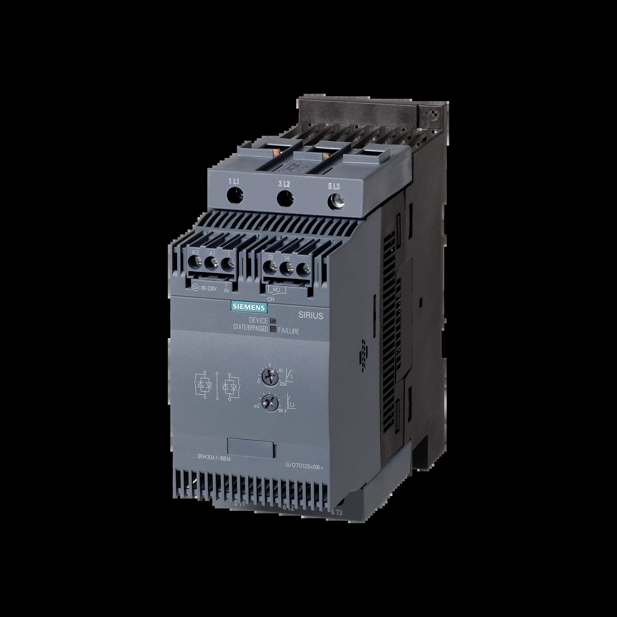 3RW3047-1BB14_Устройство плавного пуска SIRIUS 55кВт 106А 380В габарит S3 базовый функционал_3
