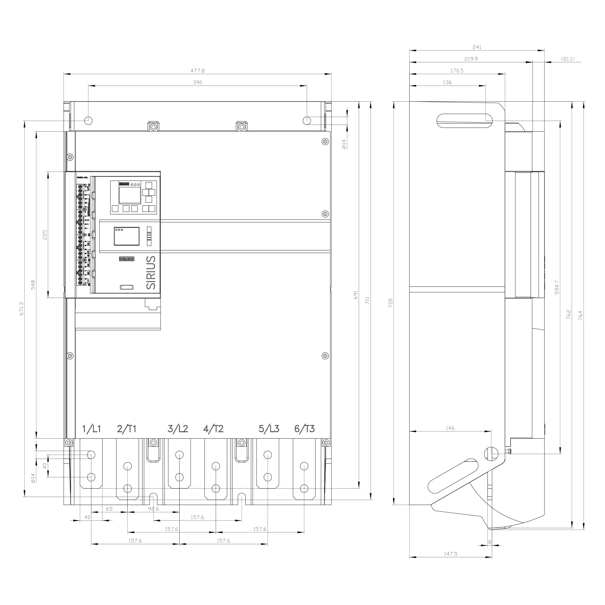 3RW5554-6HA14_Устройство плавного пуска SIRIUS 450кВт 840А 380В для сложных применений_2
