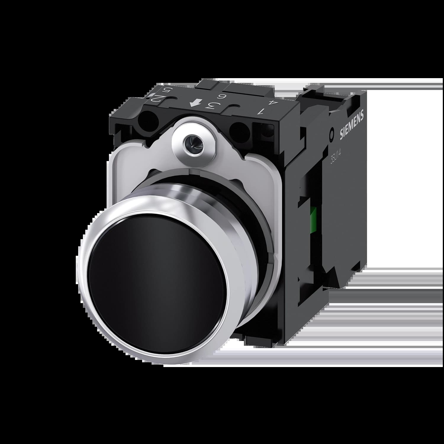 3SU1150-0AB10-1BA0_Кнопка без подсветки, черная, без фиксации, 1НО