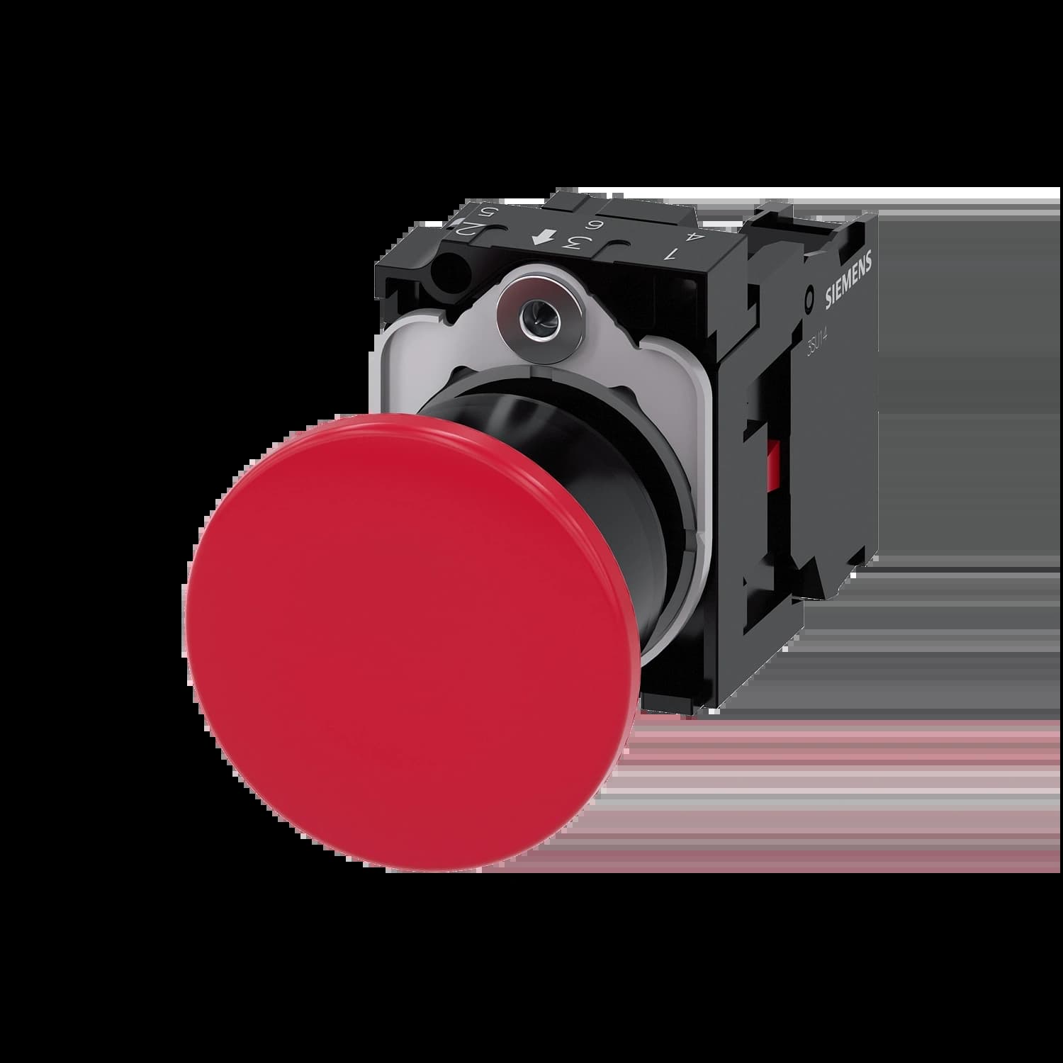 3SU1100-1BA20-1CA0_Грибовидная кнопка красная, 40мм, с фиксацией, 1НЗ