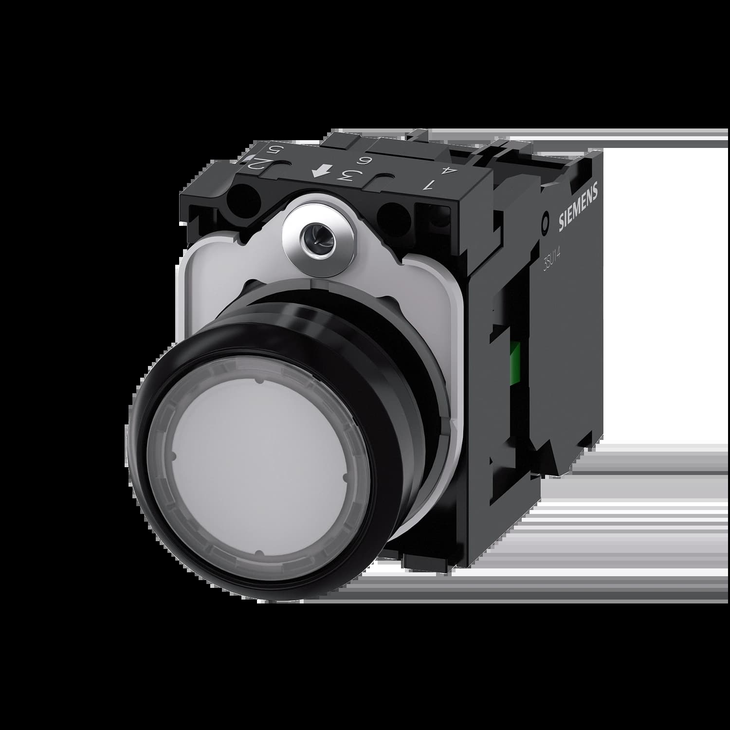 3SU1102-0AB70-1BA0_Кнопка с подсветкой 24В AC/DC, прозрачная, без фиксации, 1НО