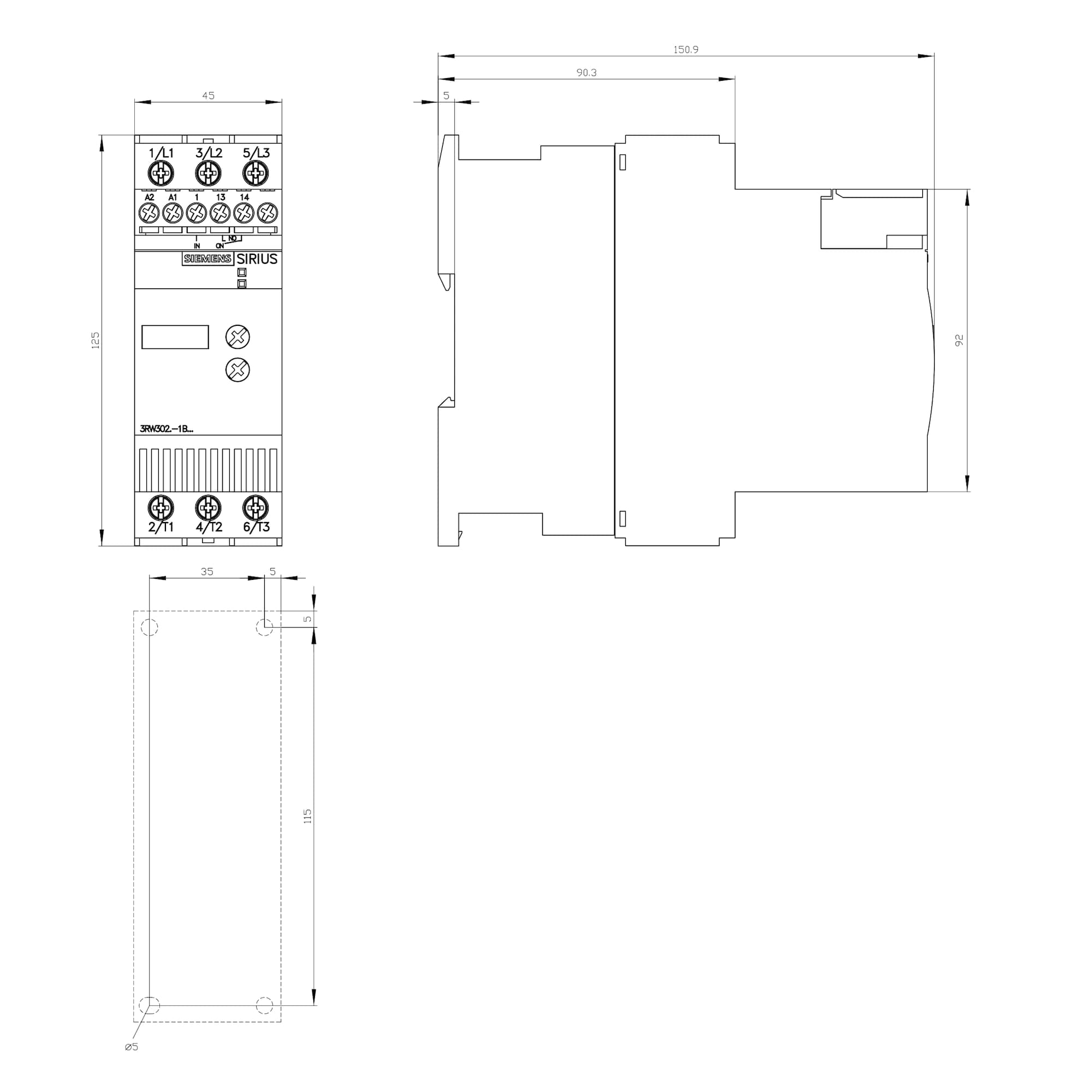 3RW3028-1BB14_Устройство плавного пуска SIRIUS 18.5кВт 38А 380В габарит S0 базовый функционал_3