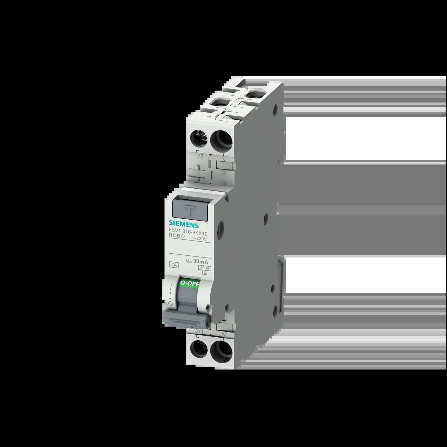 5SV1316-7KK02_Дифавтомат компакт 1P+N, 2А, 30мА, тип «A», кривая «C», 6кА