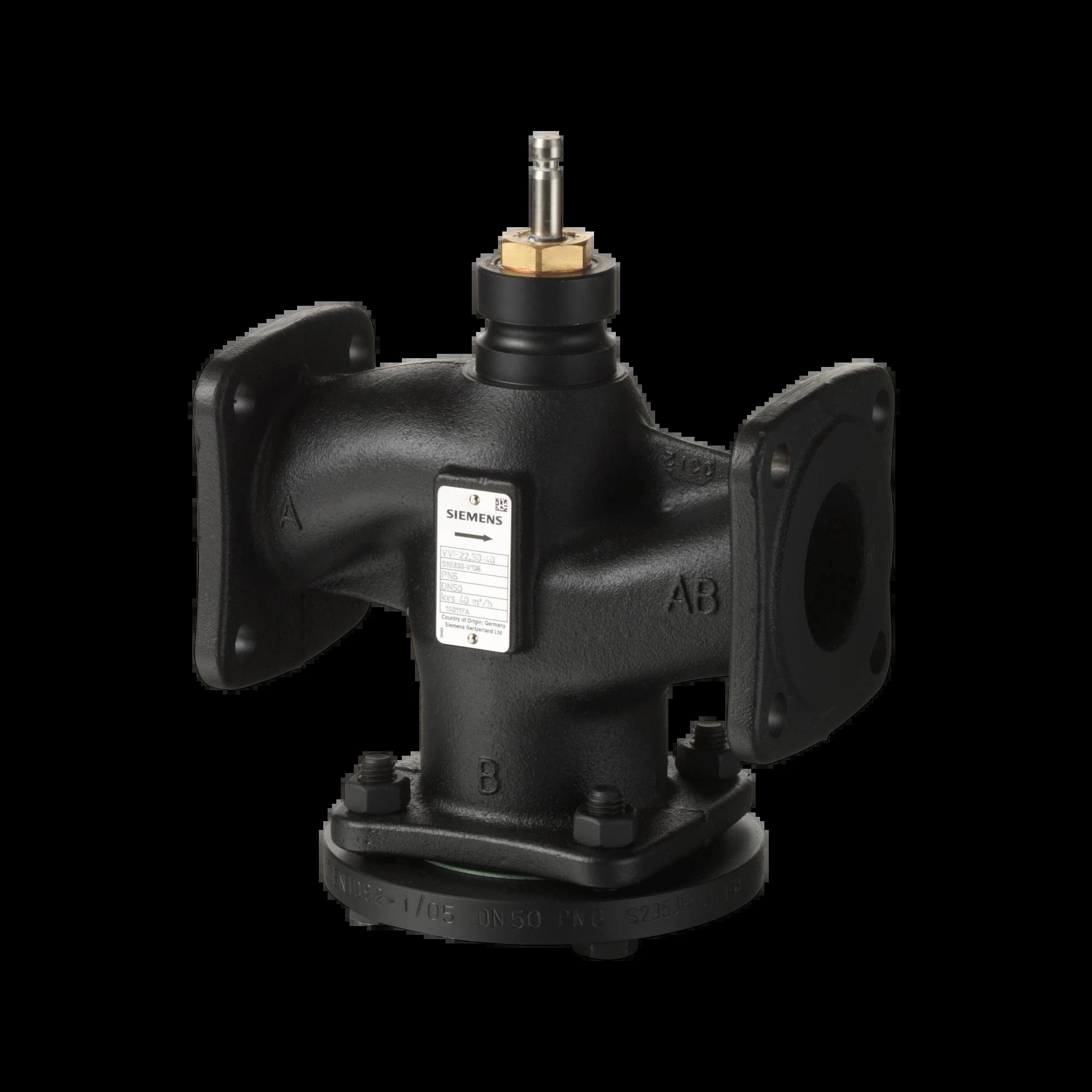 VVF22.25-2.5_Двухходовой седельный клапан Acvatix фланцевый PN6, DN25, kvs 2.5 м³/ч